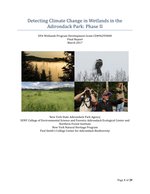 Detecting Climate Change in Wetlands in the Adirondack Park: Phase II report cover.