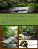 Great Lakes Basin Riparian Opportunity Assessment report cover.