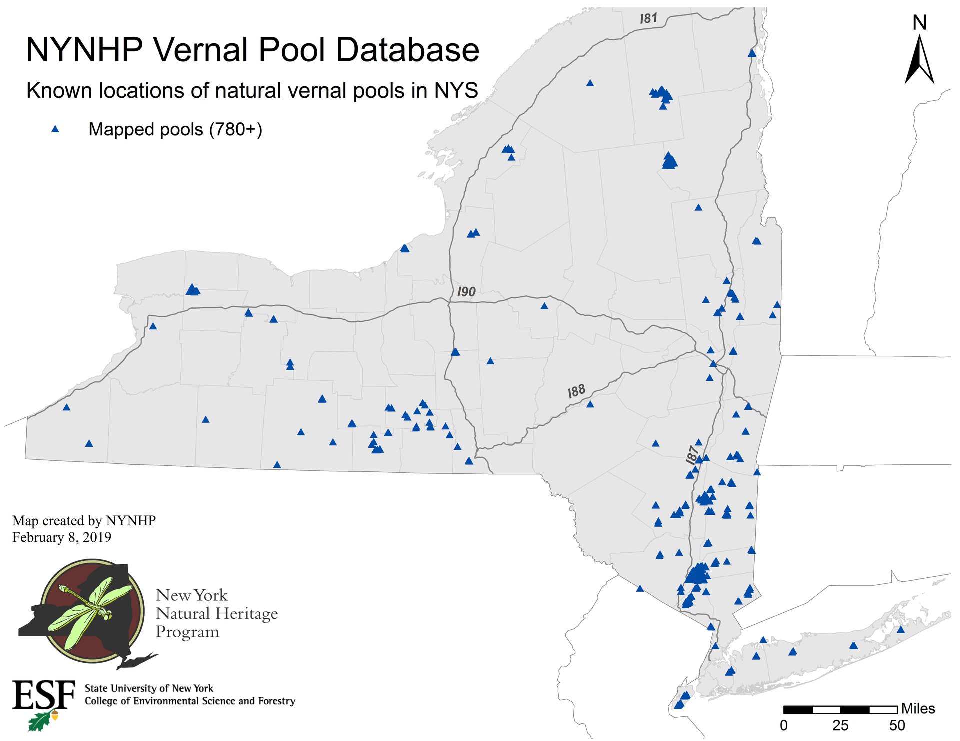 Vernal pool database statewide coverage (Last updated Feb 8, 2019).